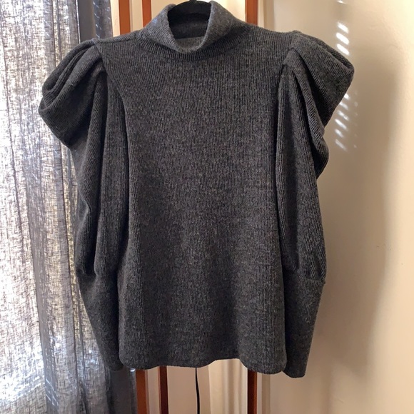 EXPRESS Puff Sleeves Ribbed Sweater - Picture 2 of 6